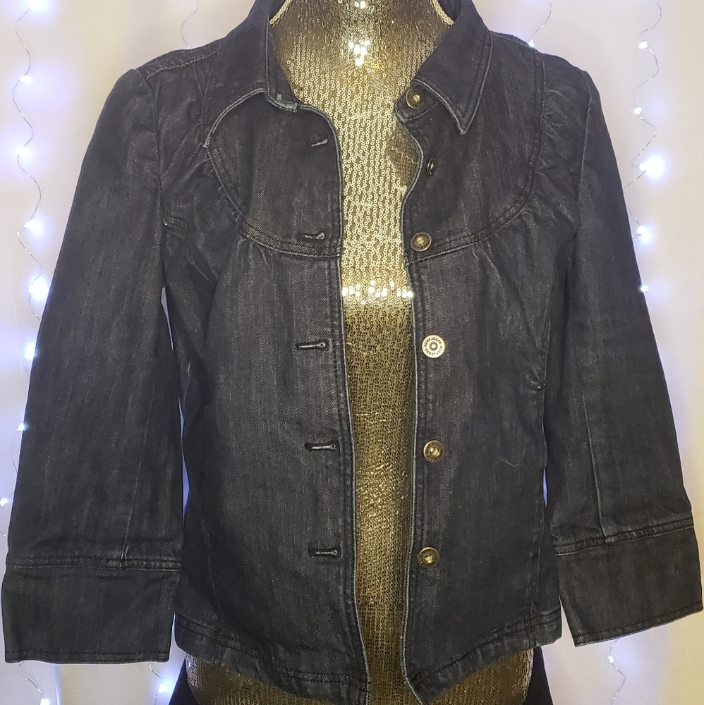 DKNY dark denim button up jean jacket